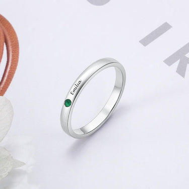 Customizable Sterling Silver Birthstone 'FRIENDSHIP ' Ring